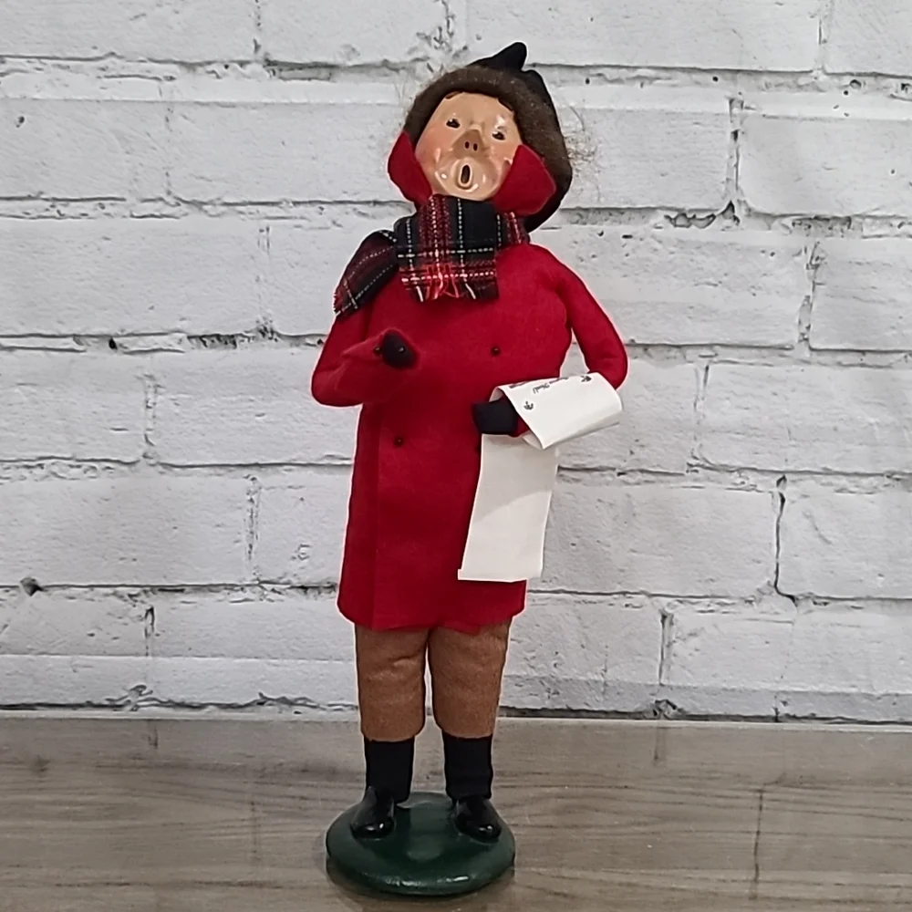Byers' Choice Carolers '87 Handcrafted Adult Caroler Man w/Sheet Music Vintage
